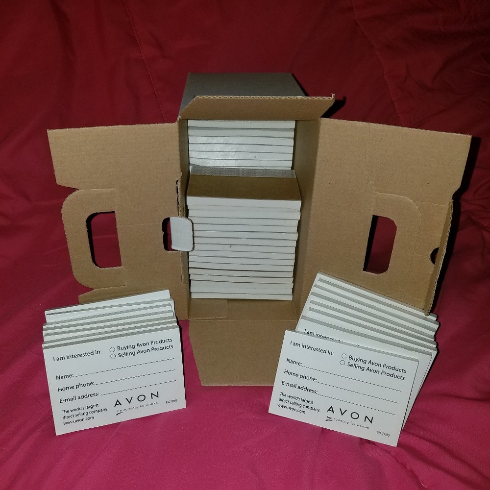 AVON Reps! Customer Contact Cards Adhesive